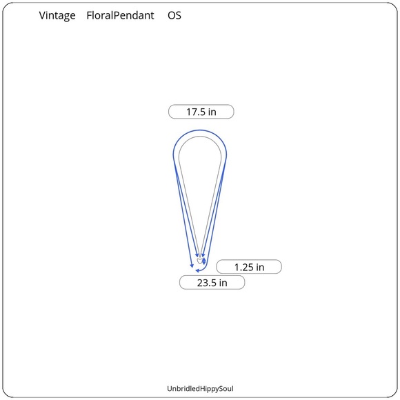 Vintage Hand Painted Beautiful Floral Abstract Pendant/Necklace - Picture 11 of 11